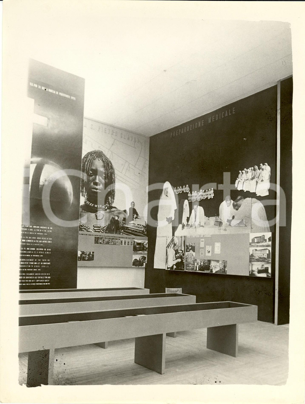 Fotografia d epoca originale 1936 VATICANO Esposizione Stampa Cattolica Erberto CARBONI  Sala missionaria 1