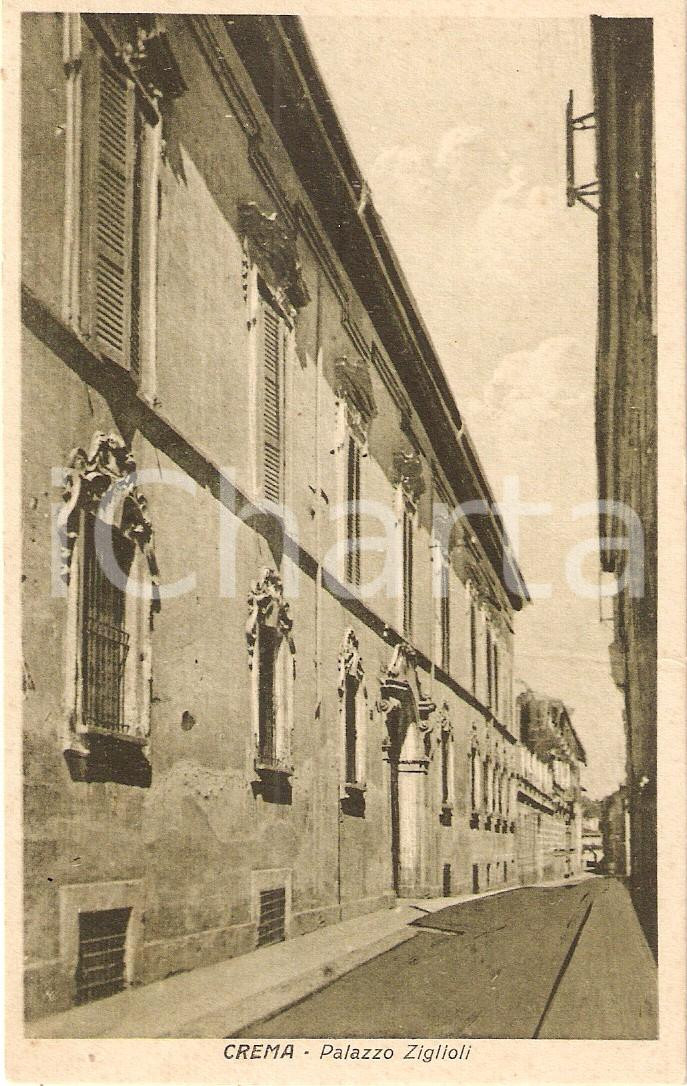 Cartolina originale da collezione 1930 ca CREMA (CR) Scorcio di Palazzo ZIGLIOLI *Cartolina (2) 1