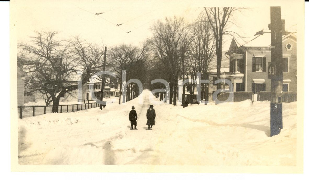 Fotografia d'epoca originale 1913 ADAMS (USA) Summer Street with winter snow *Photo 3 1