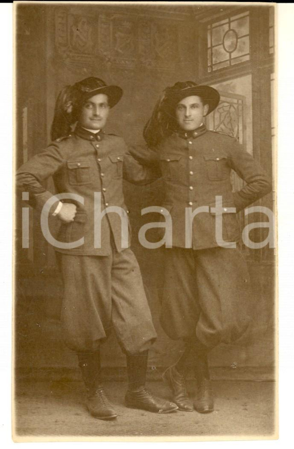 Fotografia d epoca originale 1925 ca LIVORNO REGIO ESERCITO Ritratto di due bersaglieri Foto PIACENTINI 4 1