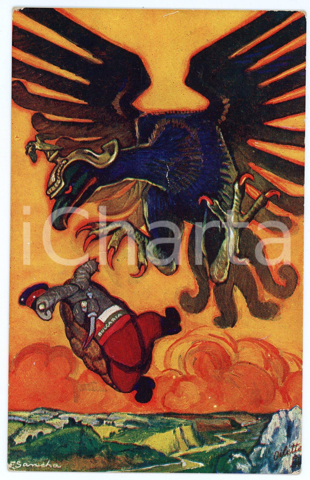 1917 LESSEN VAN AESOPUS De schilpad en de arend *Ill. Francisco SANCHA Postcard  Cartolina postale d'epoca, non viaggiata.CONDIZIONI: FAIRFORMATO: FP    originale e autentica 1