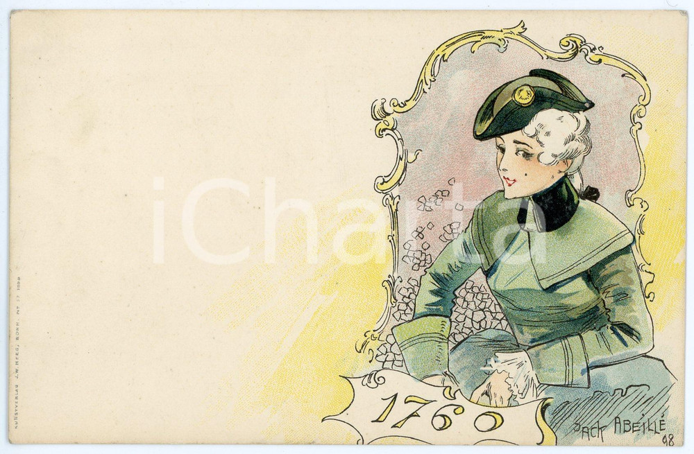 1898 ART NOUVEAU Artist Jack ABEILLÉ  - Femme 1760 - Carte postale CPA  Cartolina postale d'epoca, non viaggiata. FAIR/discreto Lievi smussature agli angoli Formato: FP originale e autentica 1