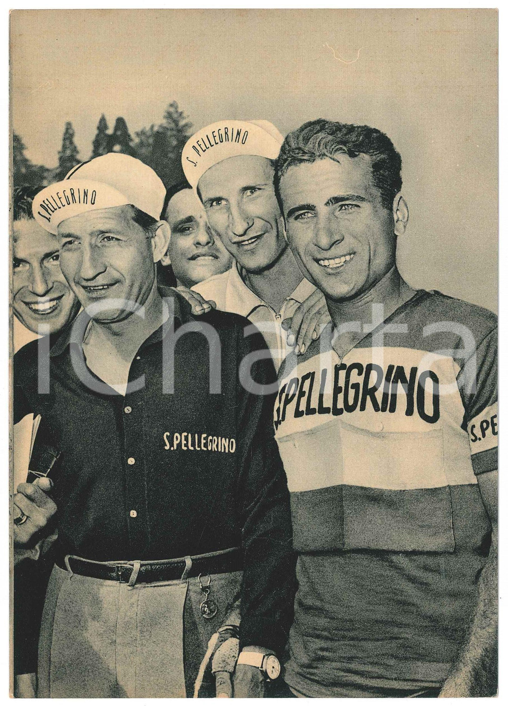 Cartolina originale da collezione 1957 CICLISMO SAN PELLEGRINO  Gino BARTALI Alfredo SABBADIN Cartolina 2 1