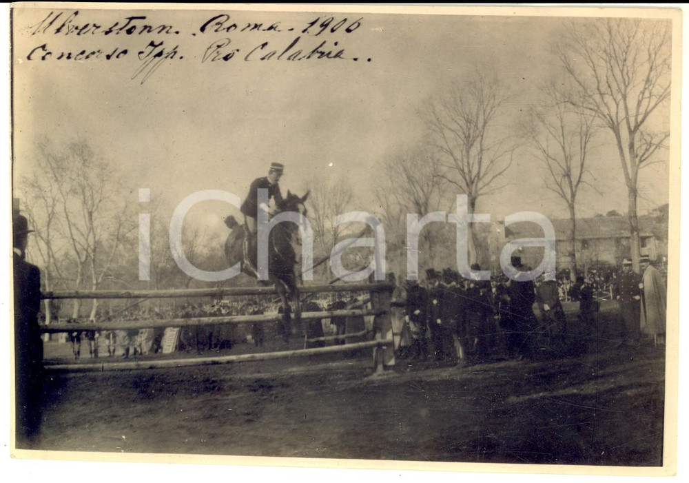 Fotografia d epoca originale 1906 ROMA Concorso Ippico pro terremotati Calabria  Cavallo ULVERSTONN Foto 2 1
