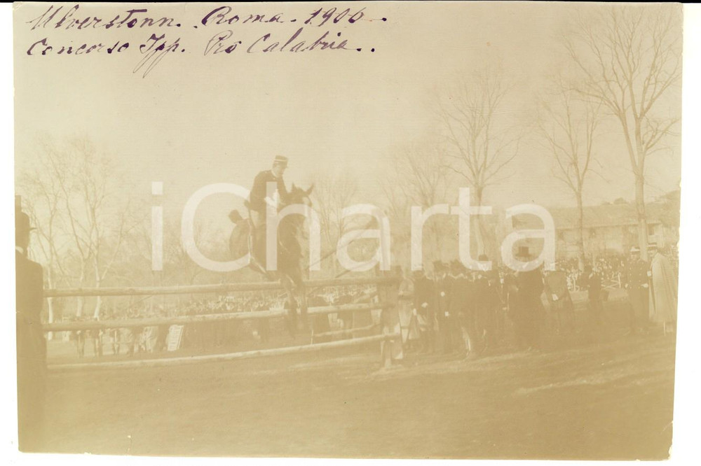 Fotografia d epoca originale 1906 ROMA Concorso Ippico pro terremotati Calabria  Cavallo ULVERSTONN Foto 3 1