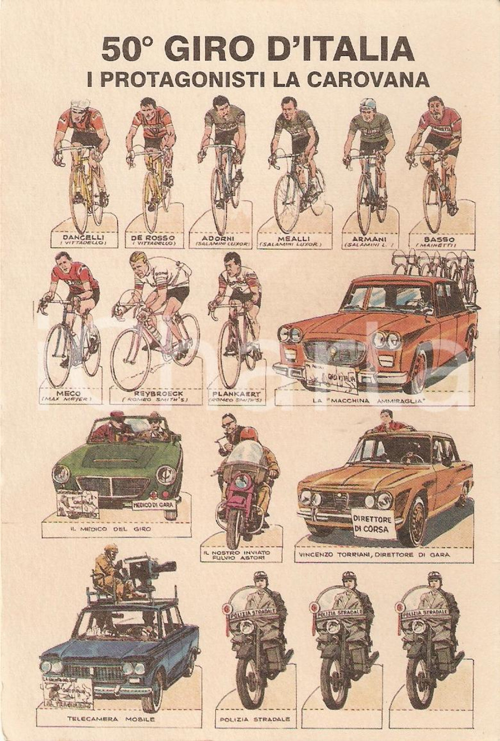 Cartolina originale da collezione 1965 48° GIRO D'ITALIA I grandi protagonisti - Cartolina FG NV (5) 1