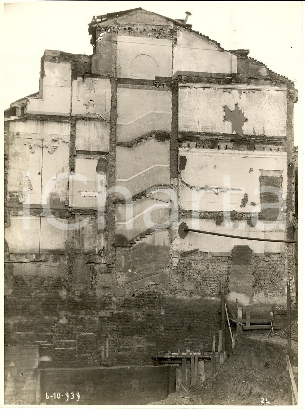 Fotografia d'epoca originale 1939 MILANO Un palazzo parzialmente demolito *Foto FARABOLA (1) 1