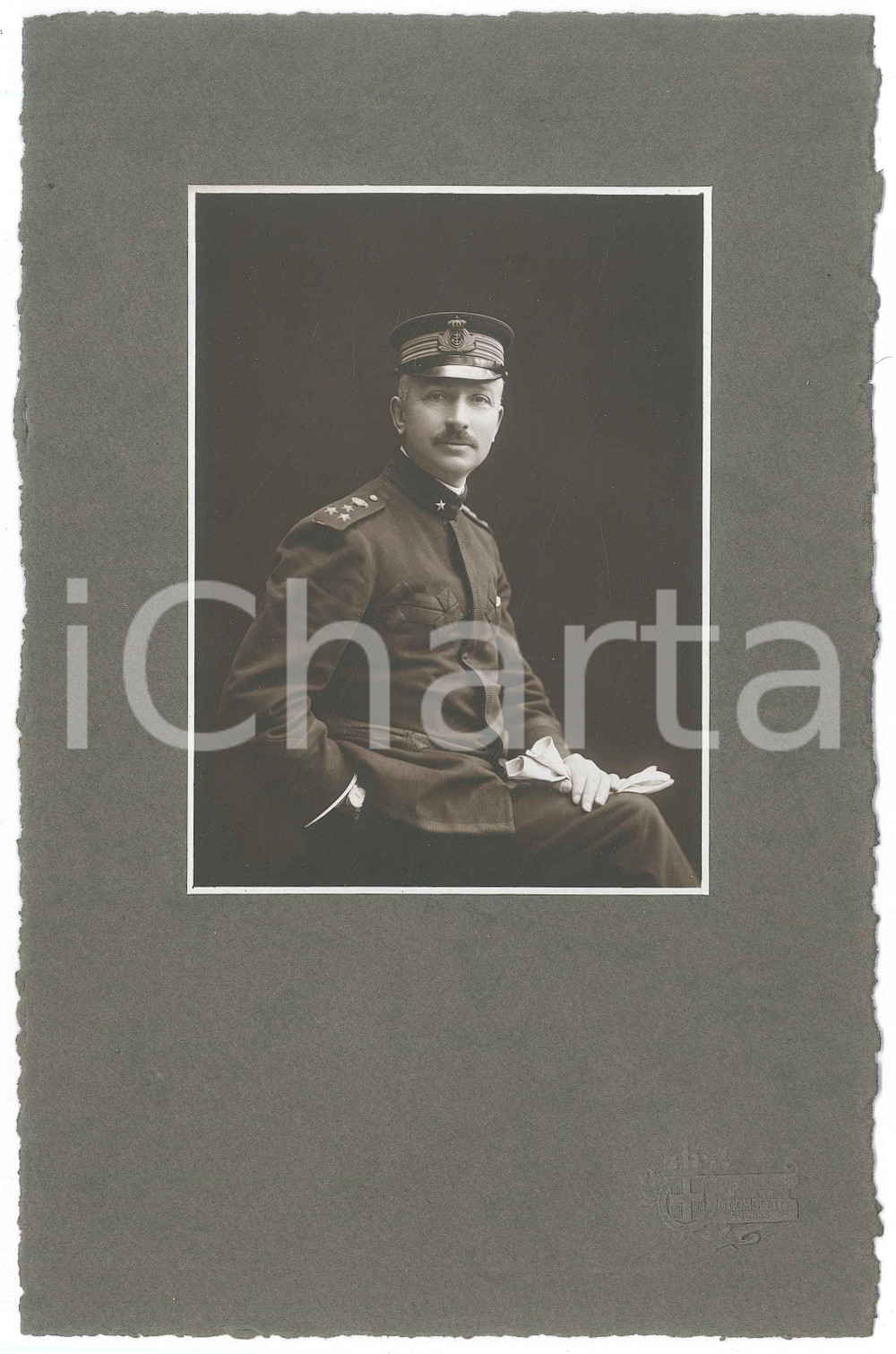 Fotografia d epoca originale 1910 ca MILANO Ritratto di ufficiale della REGIA MARINA Foto GUIGONI E BOSSI 5 1