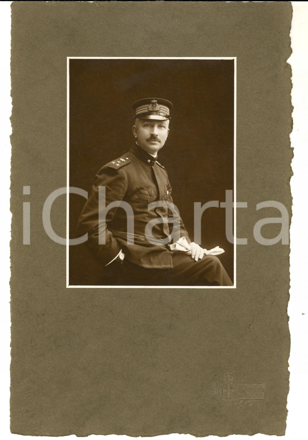 Fotografia d epoca originale 1910 ca MILANO Ritratto di ufficiale della REGIA MARINA Foto GUIGONI E BOSSI 1 1