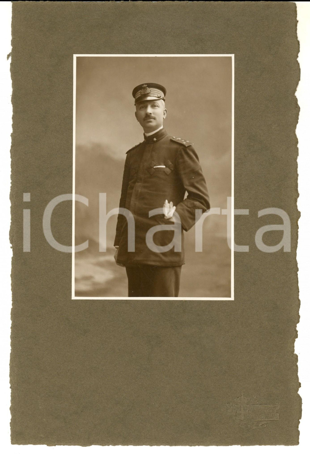 Fotografia d epoca originale 1910 ca MILANO Ritratto di ufficiale REGIA MARINA Foto GUIGONI E BOSSI 1 1