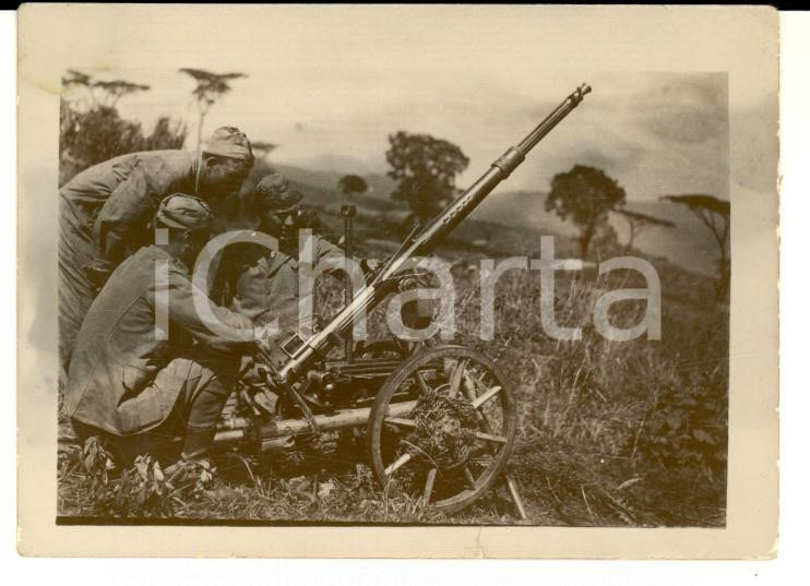 Fotografia d epoca originale 1936 AOI GIABASSIRE  Cannoncino antiaereo sottratto ai ribelli Foto 9x6 cm 1