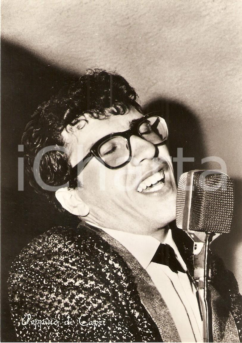 Cartolina originale da collezione 1960 ca MUSICA Peppino DI CAPRI canta al microfono Cartolina 2 1