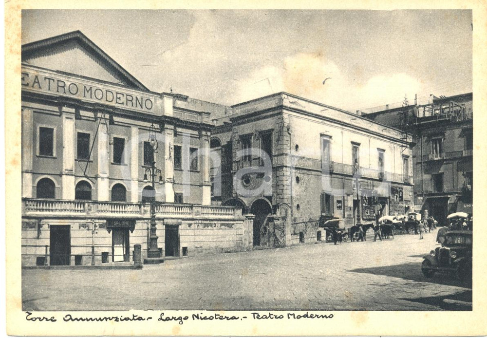 Cartolina originale da collezione 1940 ca TORRE ANNUNZIATA NA Teatro MODERNO in Largo NICOTERA ANIMATA 1 1