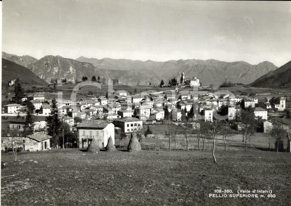 Cartolina originale da collezione 1966 PELLIO INTELVI CO Panorama con covoni di fieno Cartolina FG VG 1