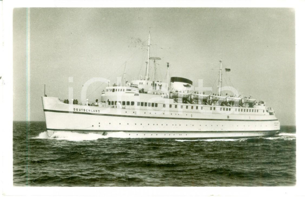 Cartolina originale da collezione 1956 MARINA TEDESCA Nave da crociera DEUTSCHLAND in navigazione Cartolina 4 1