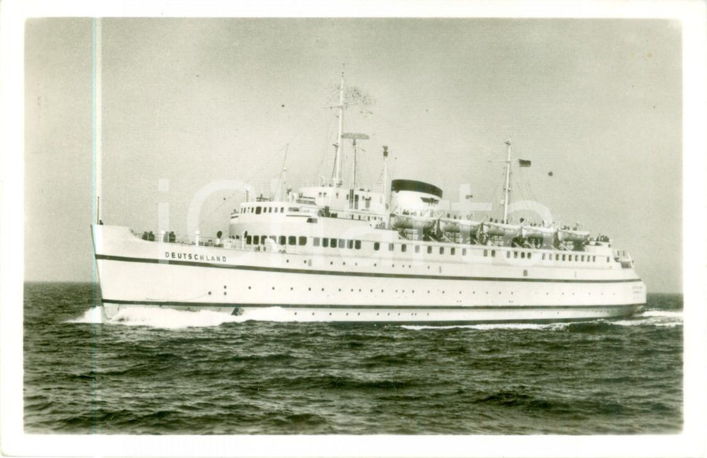 Cartolina originale da collezione 1956 MARINA TEDESCA Nave da crociera DEUTSCHLAND in navigazione Cartolina 2 1