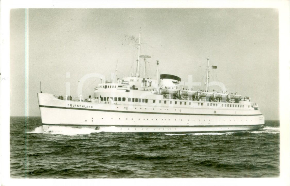 Cartolina originale da collezione 1956 MARINA TEDESCA Nave da crociera DEUTSCHLAND in navigazione Cartolina 3 1