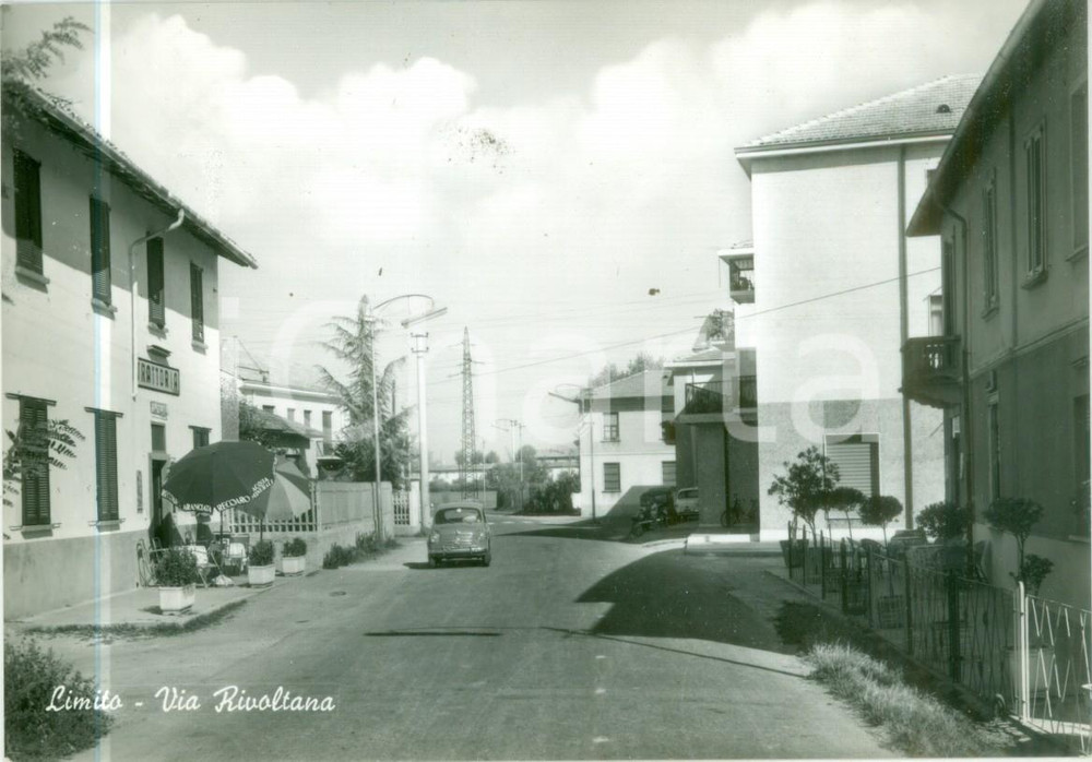 Cartolina originale da collezione 1955 ca PIOLTELLO /LIMITO MI Via Rivoltana  Trattoria Cartolina 6 1