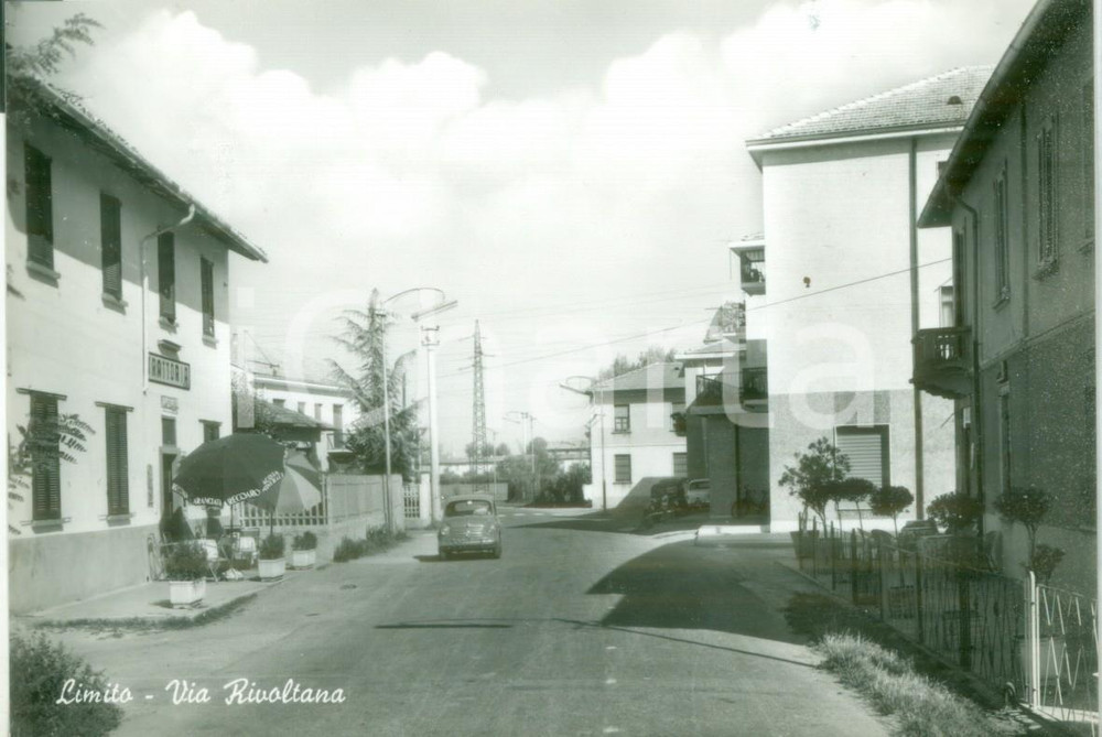 Cartolina originale da collezione 1955 ca PIOLTELLO /LIMITO MI Via Rivoltana  Trattoria Cartolina 7 1