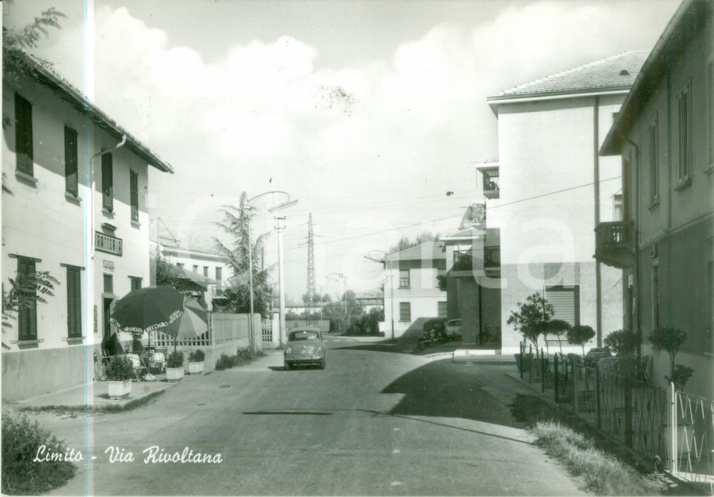 Cartolina originale da collezione 1955 ca PIOLTELLO /LIMITO MI Via Rivoltana  Trattoria Cartolina 3 1
