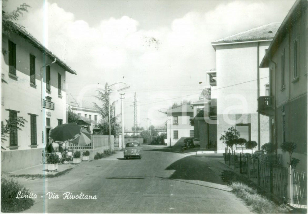 Cartolina originale da collezione 1955 ca PIOLTELLO /LIMITO MI Via Rivoltana  Trattoria Cartolina 4 1