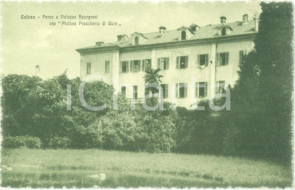 Cartolina originale da collezione 1917 CALUSO TO Palazzo SPURGAZZI Plotone Presidiario di Cura Cartolina 3 1