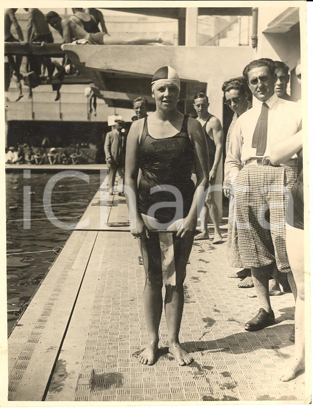 Fotografia d epoca originale 1935 ca MILANO Partecipante a campionati nuoto del GUF  Foto 4 1