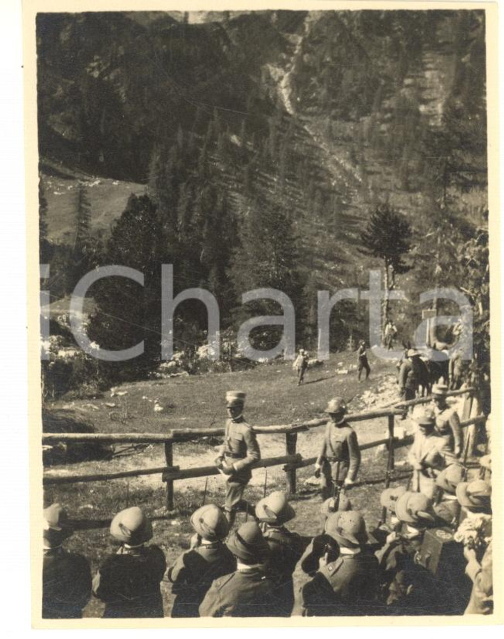 Fotografia d epoca originale 1926 DOLOMITI  VAL CONTRIN Visita del principe Umberto di Savoia Foto 8x10 3 1