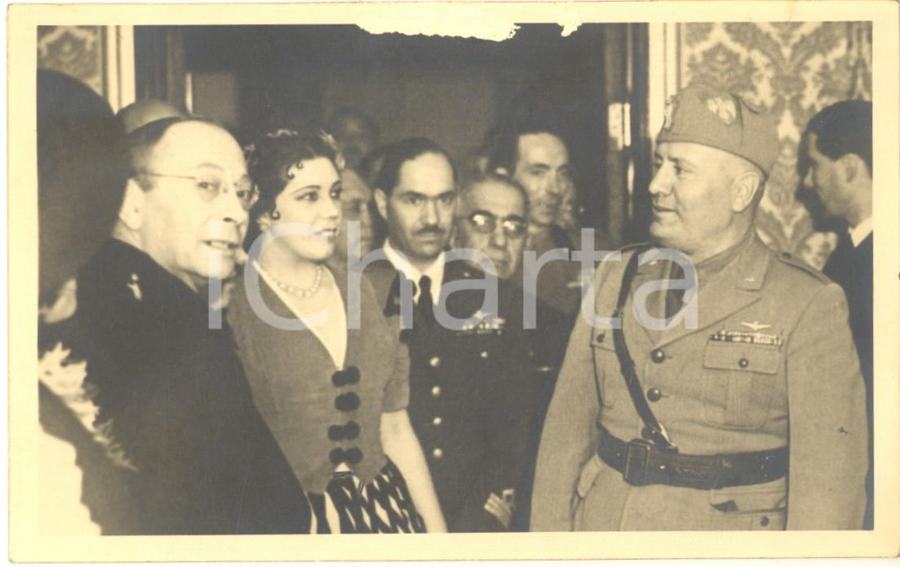 Fotografia d epoca originale 1940 ca ITALIA Benito Mussolini e Renato Pavolini a un evento Foto 14x9 cm 1