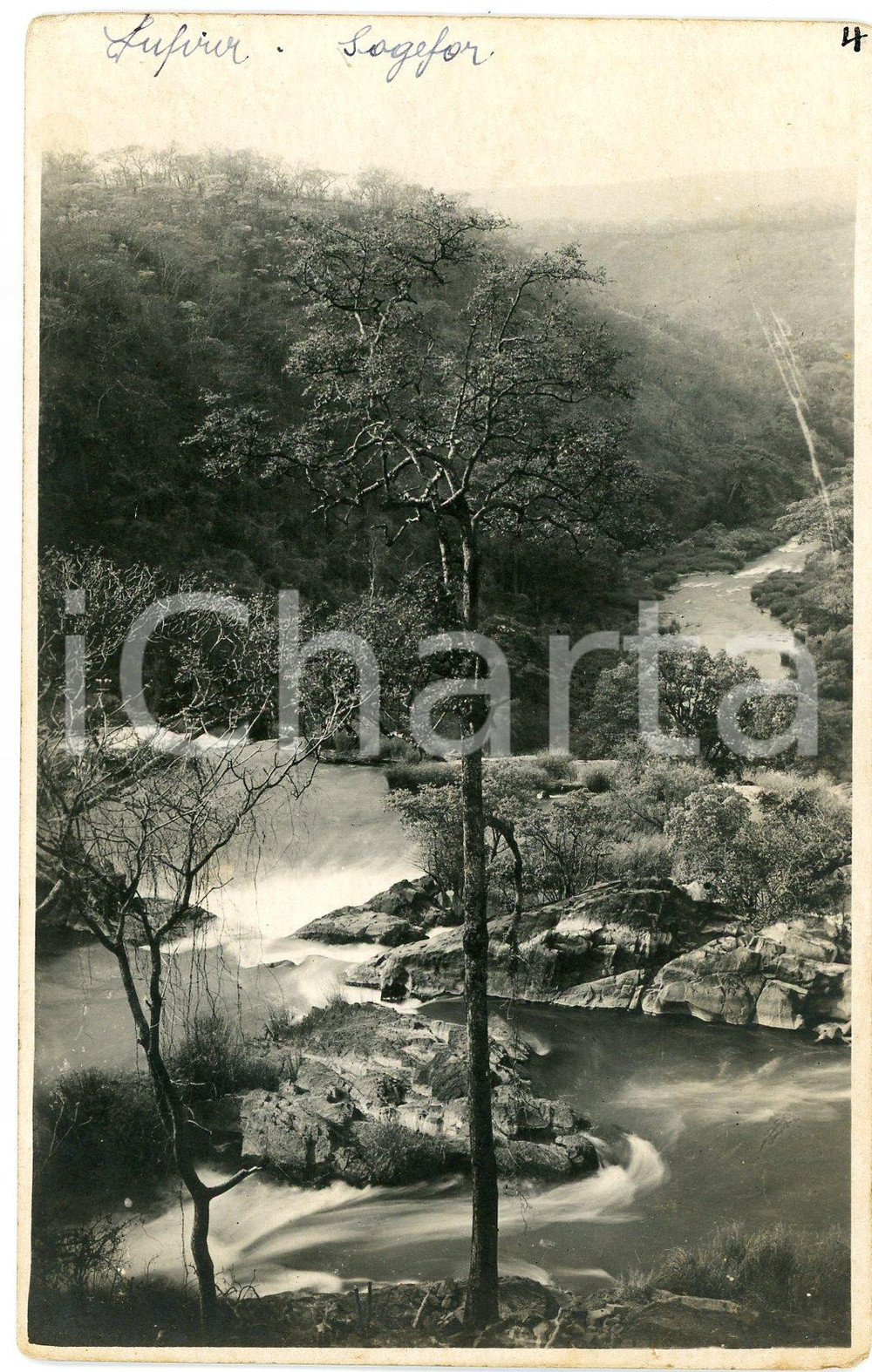 Fotografia d epoca originale 1930 ca CONGO BELGE  KATANGA Rivière LUFVIA  SOGEFOR Photo L. GABRIEL n°4 1