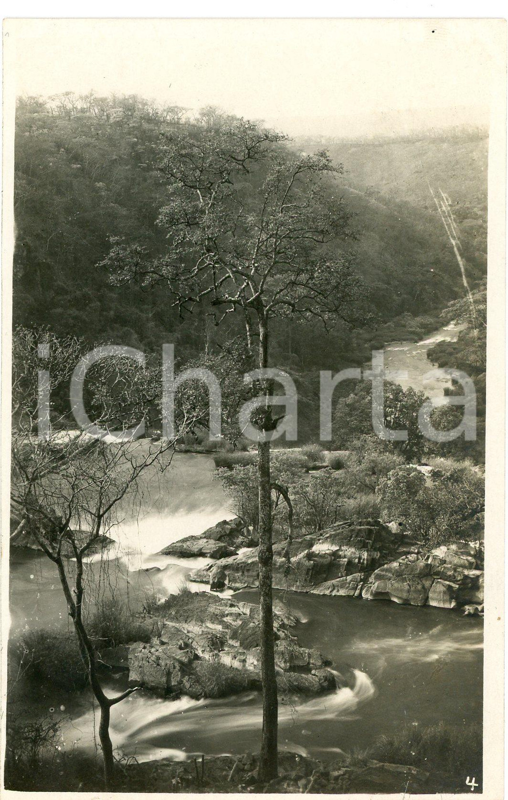1930 ca CONGO BELGE - KATANGA Rivière LUFVIA - SOGEFOR ^Photo L. GABRIEL n°4 Fotografia originale d'epoca, in formato cartolina postale.FOTOGRAFO: L&eacute;opold Gabriel - Panda - Katanga  GOOD/buono  Formato: 9x14 cm originale e autentica 1