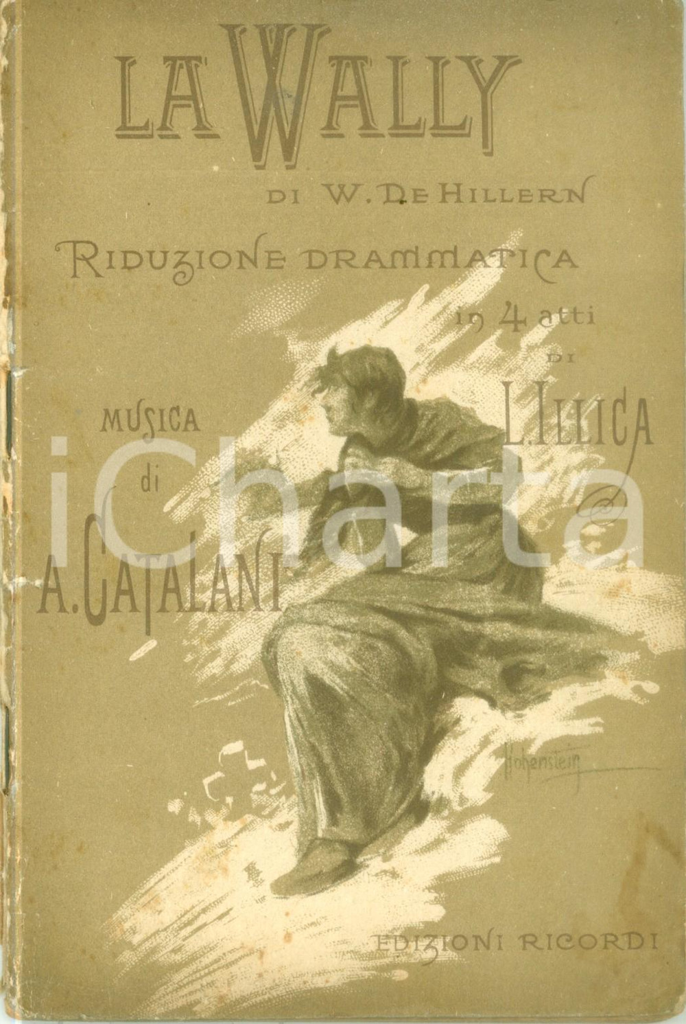 Oggetto da collezione cartaceo 1910 ca Alfredo CATALANI La Wally Libretto opera Ed. RICORDI 2 1