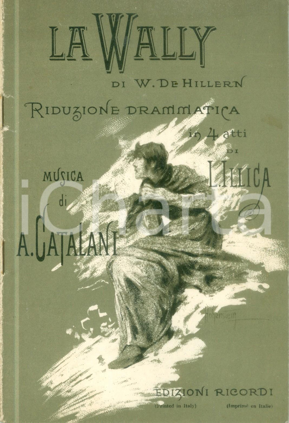 Oggetto da collezione cartaceo 1910 ca Alfredo CATALANI La Wally Libretto opera Ed. RICORDI 4 1