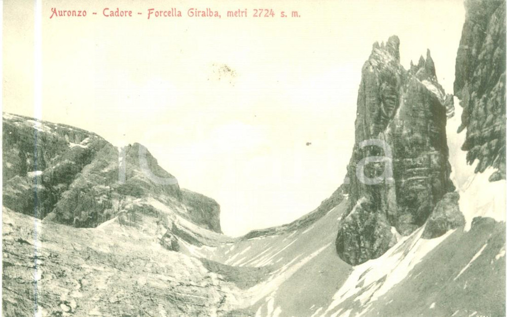 Cartolina originale da collezione 1935 ca AURONZO DI CADORE BL Forcella GIRALBA Cartolina FP NV 2 1