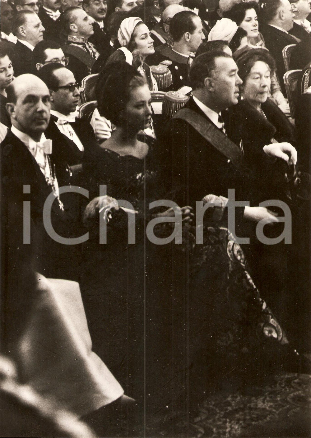 Fotografia d epoca originale 1960 BRUXELLES UMBERTO II  e Paola del BELGIO alle nozze di re Baldovino 4 1