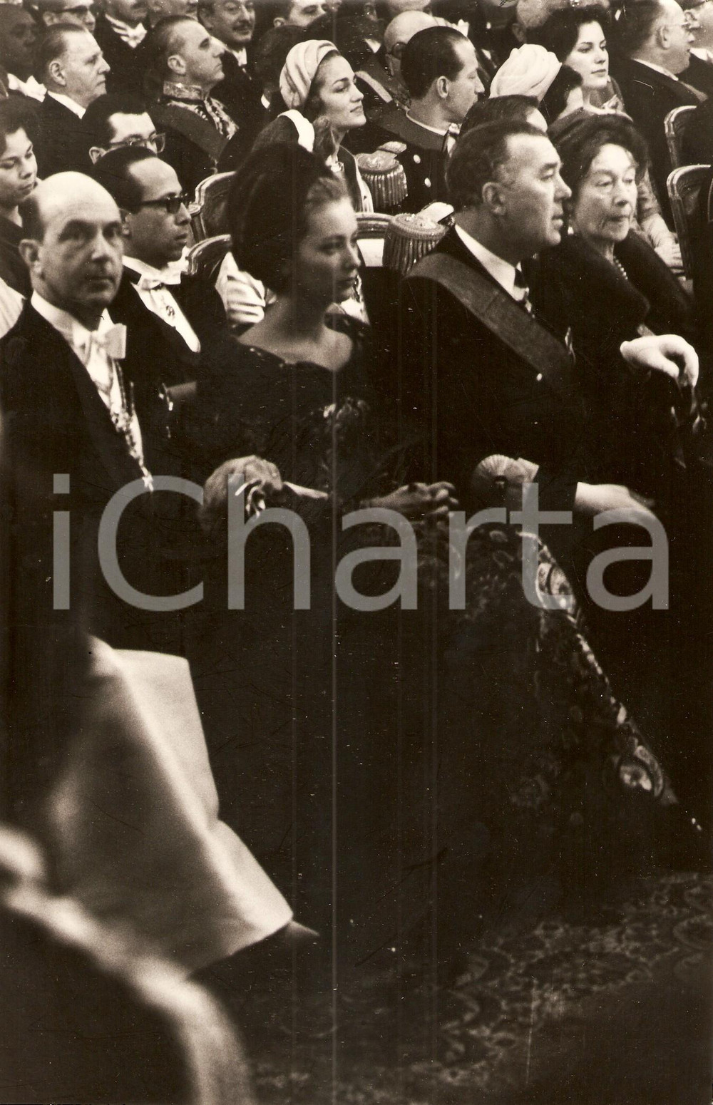 Fotografia d epoca originale 1960 BRUXELLES UMBERTO II  e Paola del BELGIO alle nozze di re Baldovino 3 1