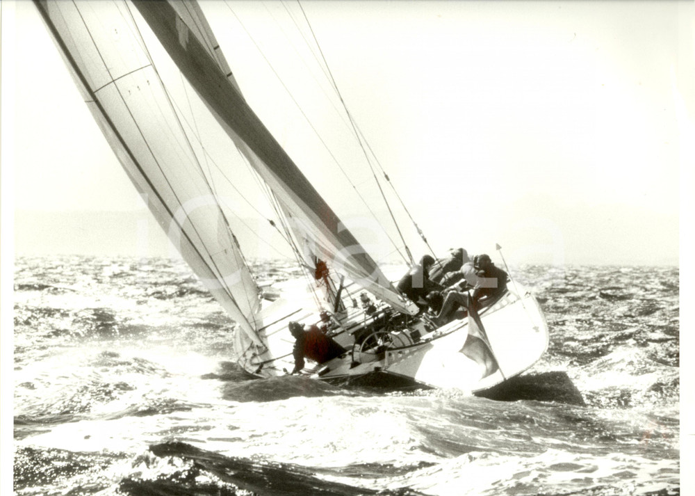 Fotografia d epoca originale 1987 FREMANTLE Louis Vuitton Cup AZZURRA II virata SAILING REGATTA Foto 2 1