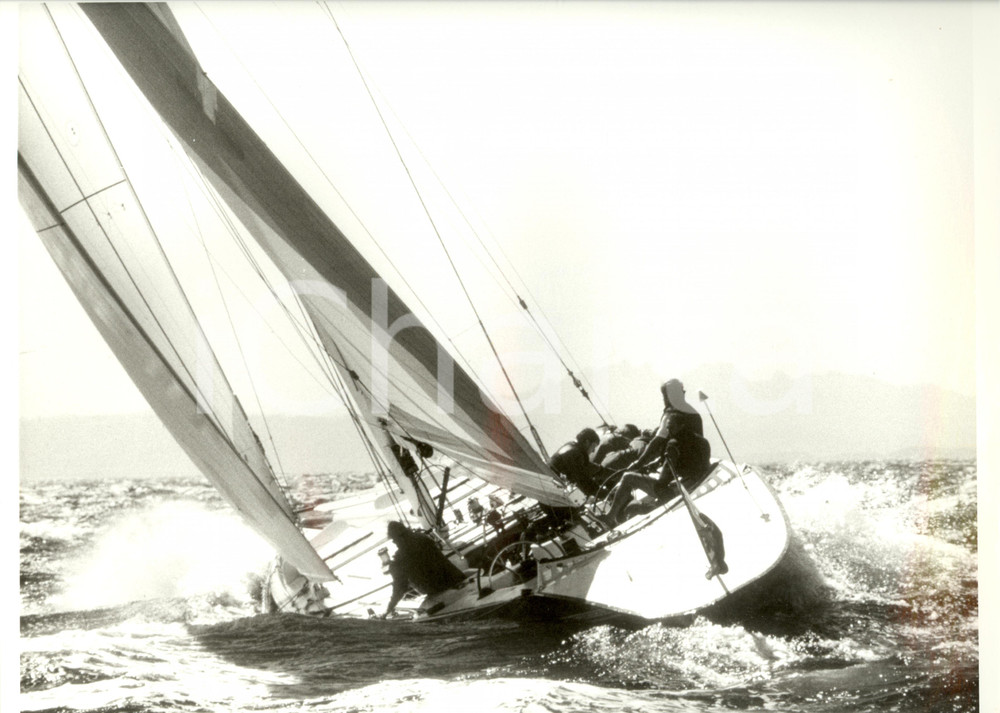 Fotografia d epoca originale 1987 FREMANTLE Louis Vuitton Cup AZZURRA II virata SAILING REGATTA Foto 4 1