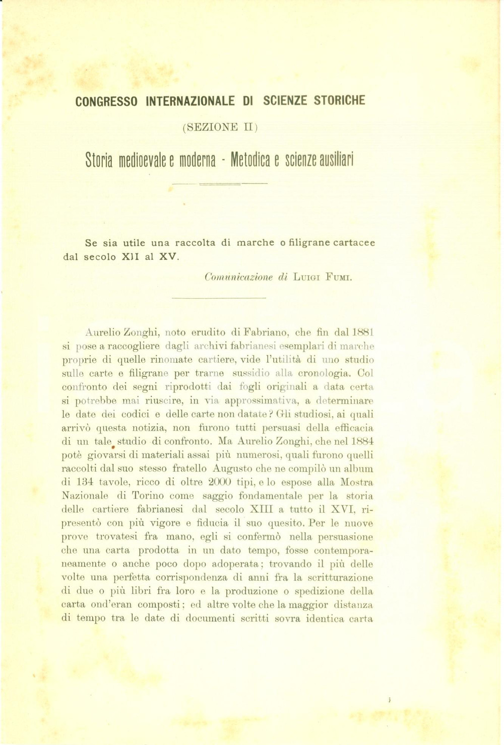 Documento originale, autentico 1903 ROMA Intervento Luigi FUMI al Congresso Internazionale Scienze Storiche 2 1
