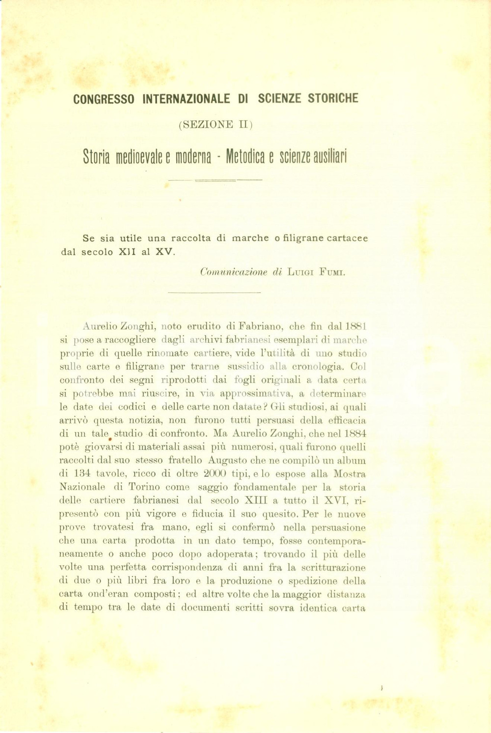 Documento originale, autentico 1903 ROMA Intervento Luigi FUMI al Congresso Internazionale Scienze Storiche 3 1