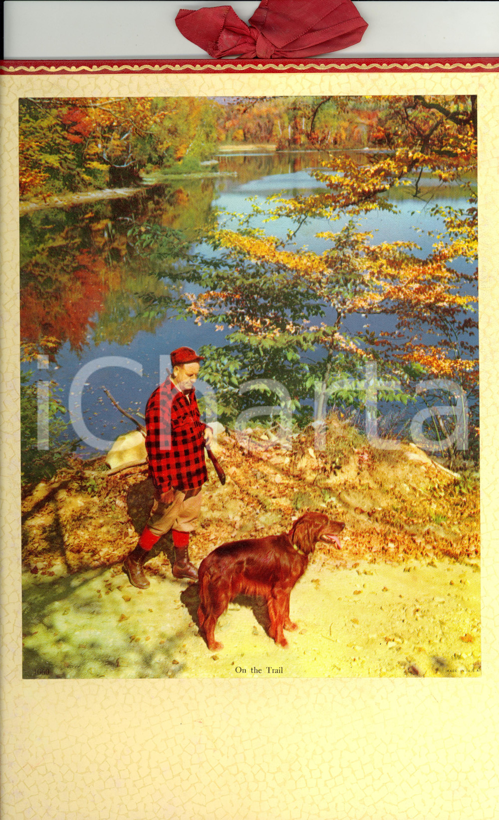 Oggetto da collezione cartaceo 1955 ca ITALIA MODERNARIATO Calendario perpetuo con cacciatore 23x33 4 1