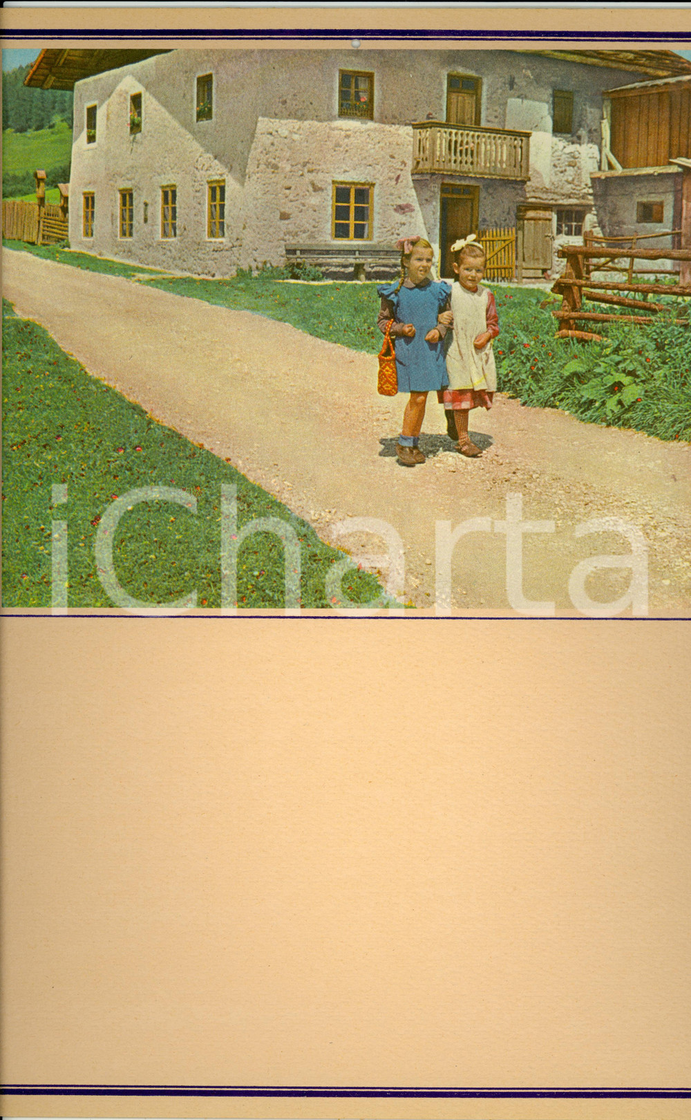 Oggetto da collezione cartaceo 1955 ca ITALIA MODERNARIATO Calendario perpetuo VINTAGE Bambine 25x35 cm 8 1