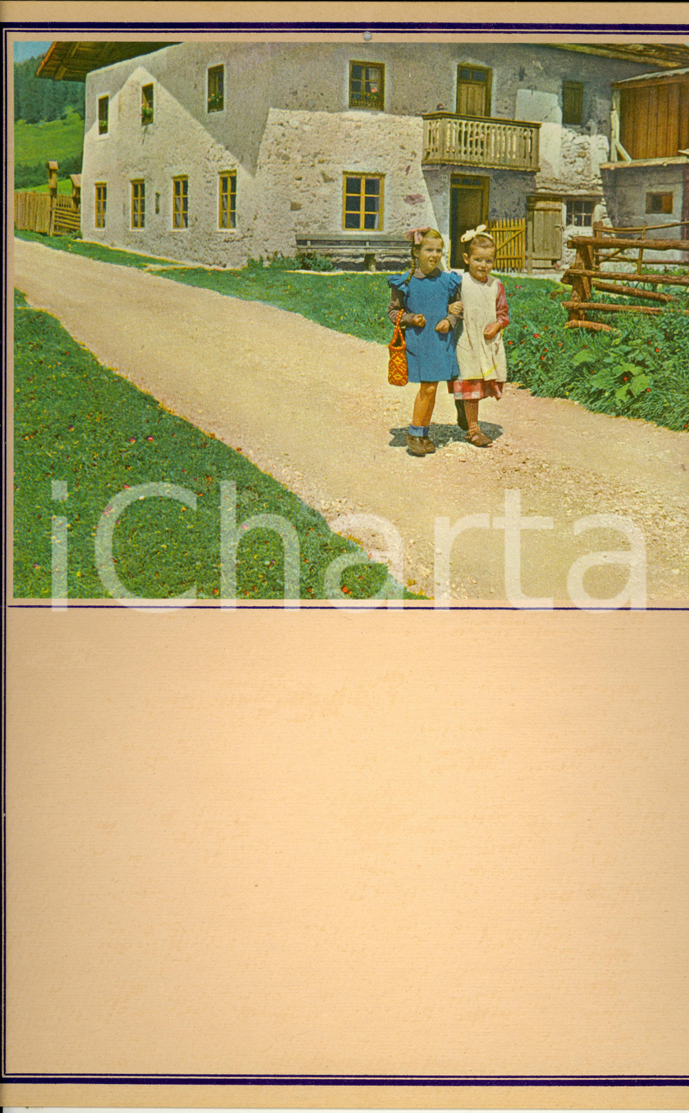Oggetto da collezione cartaceo 1955 ca ITALIA MODERNARIATO Calendario perpetuo VINTAGE Bambine 25x35 cm 2 1