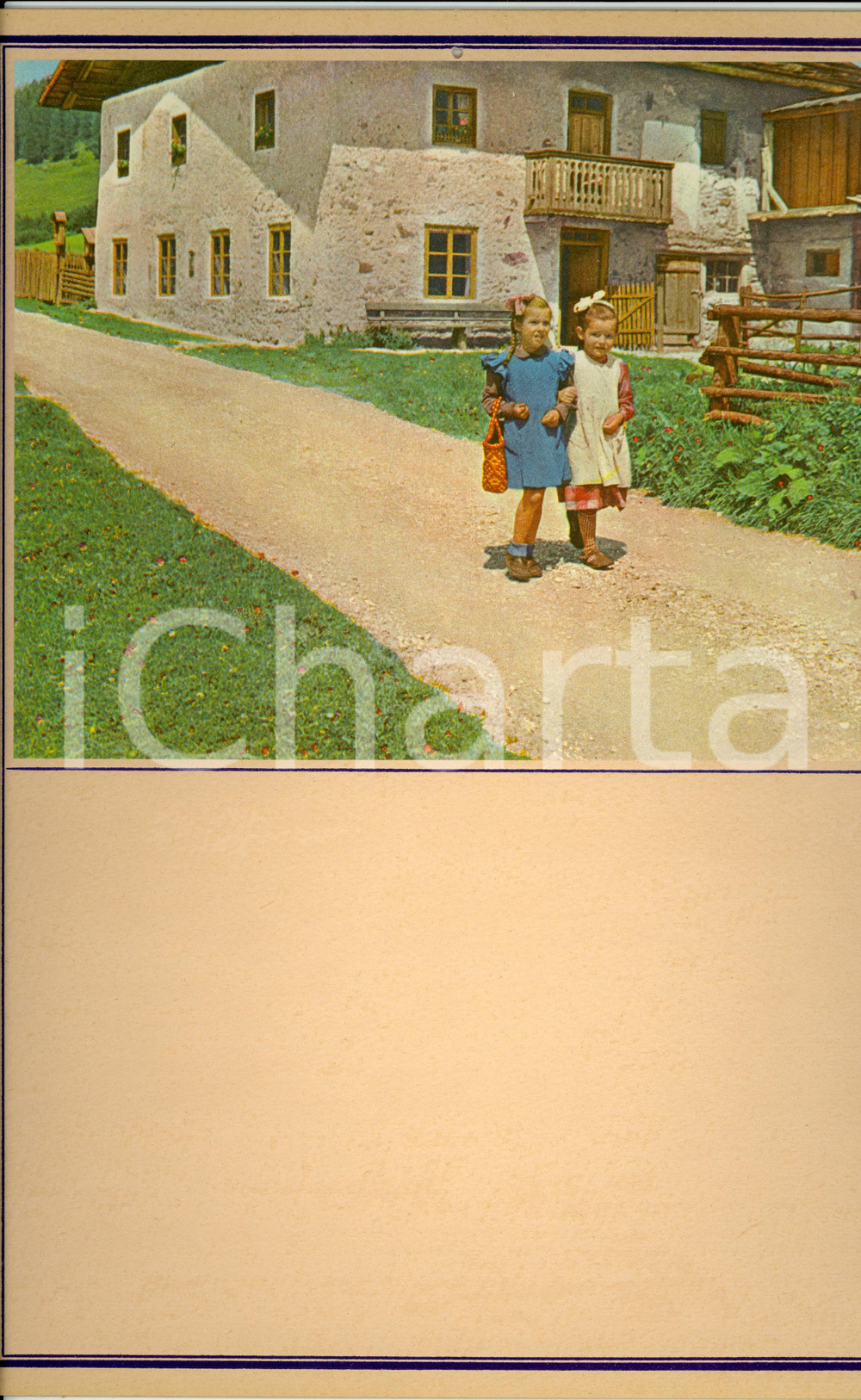 Oggetto da collezione cartaceo 1955 ca ITALIA MODERNARIATO Calendario perpetuo VINTAGE Bambine 25x35 cm 5 1