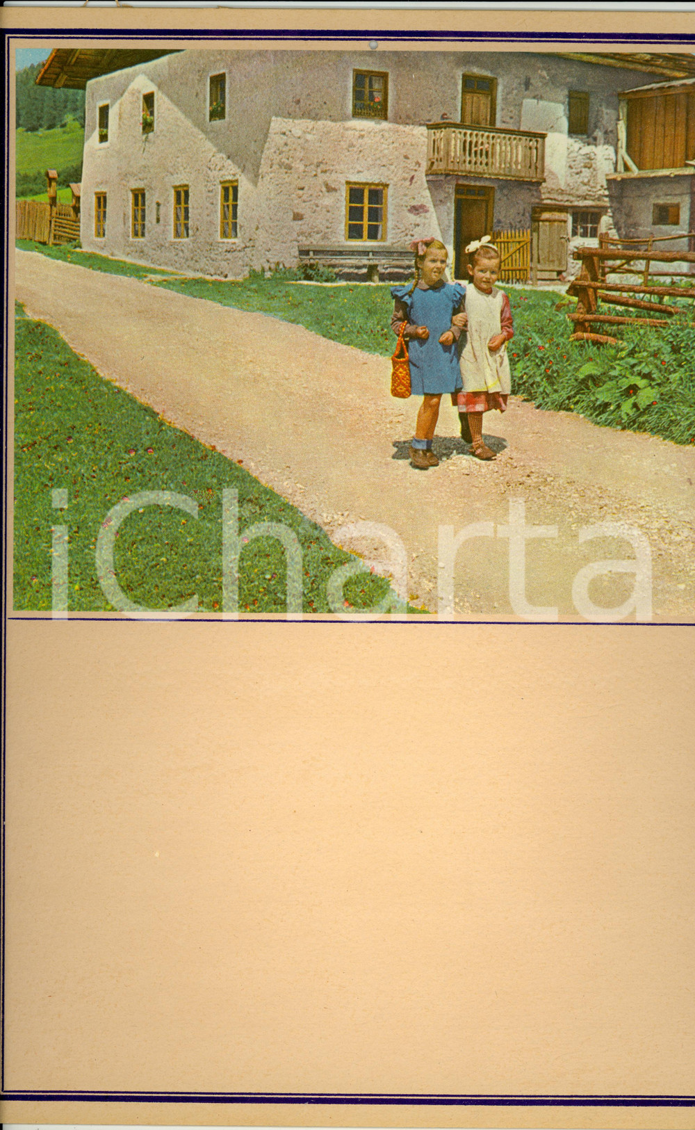 Oggetto da collezione cartaceo 1955 ca ITALIA MODERNARIATO Calendario perpetuo VINTAGE Bambine 25x35 cm 6 1