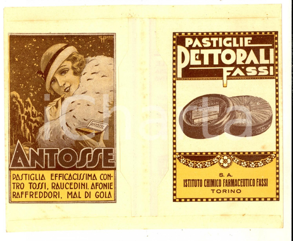 Materiale pubblicitario d’epoca 1915 ca TORINO Istituto FASSI Busta portanegativi UROLITOL ANTOSSE 6 1