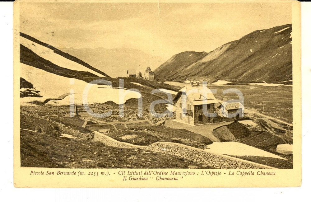 Cartolina originale da collezione 1935 ca PICCOLO SAN BERNARDO AO Ospizio e Cappella CHANOUX Cartolina 2 1