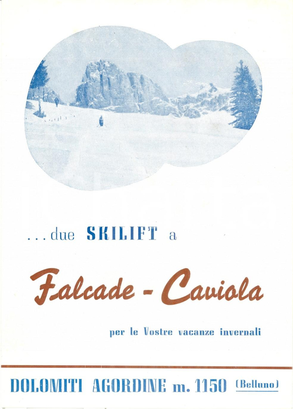 Materiale pubblicitario d’epoca 1956 FALCADE BL Skilift alberghi a FALCADE per Olimpiadi CORTINA Opuscolo 4 1