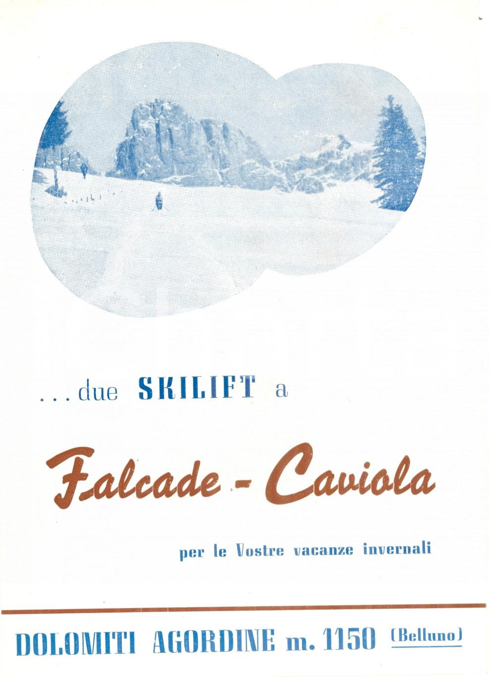 Materiale pubblicitario d’epoca 1956 FALCADE BL Skilift alberghi a FALCADE per Olimpiadi CORTINA Opuscolo 3 1