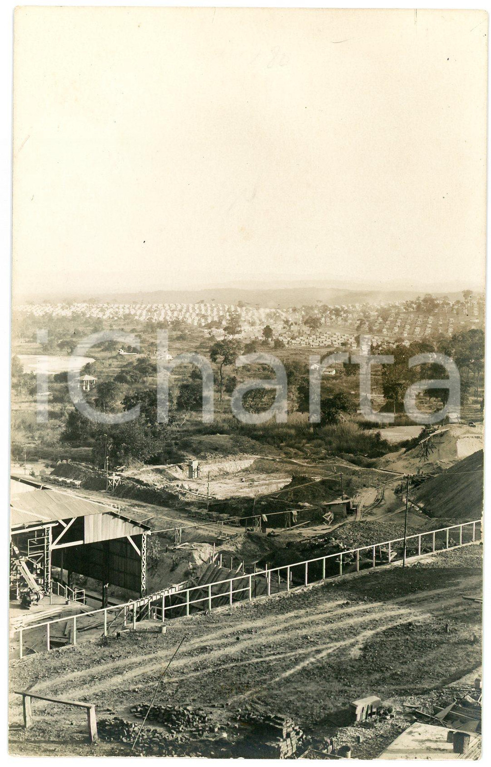1930 ca CONGO BELGE Mine PANDA - Vue - Photographie Léopold GABRIEL (1) Fotografia originale in formato cartolina postale.FOTOGRAFO: L&eacute;opold Gabriel - Panda - Katanga  GOOD/buono  Formato: 9x14 cm originale e autentica 1